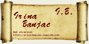 Irina Banjac vizit kartica